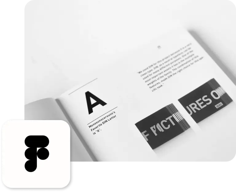 Aufgeklapptes Buch zum Thema Typographie