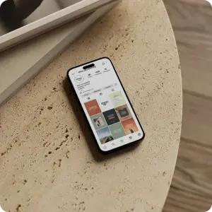 Der Inhalt einer Social Media App eines Corporate Design Kundens
