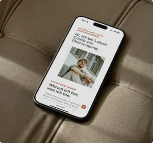 Social Media Content eines Coaching Unternehmens - dargestellt auf Smartphone